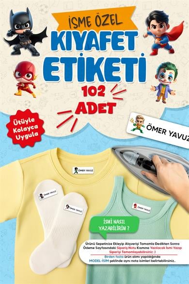 Kıyafet Etiketi - Okul Kıyafetlerine Kişiye Özel 30 Saniyede Kolay Uygulama Yıkanabilir - Hero