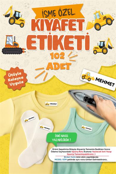 Kıyafet Etiketi - Okul Kıyafetlerine Kişiye Özel 30 Saniyede Kolay Uygulama Yıkamaya Dayanıklı İş Mk