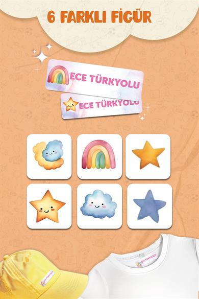 Kıyafet Etiketi - Okul Kıyafetlerine Kişiye Özel 30 Saniyede Kolay Uygulama Yıkanabilir - Unicorn 2