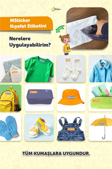 Kıyafet Etiketi - Okul Kıyafetlerine Kişiye Özel 30 Saniyede Kolay Uygulama Yıkanabilir - Kuromi