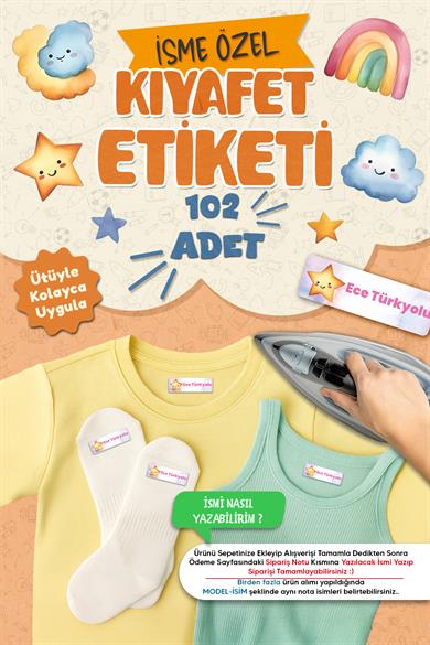 Kıyafet Etiketi - Okul Kıyafetlerine Kişiye Özel 30 Saniyede Kolay Uygulama Yıkanabilir - Unicorn 2