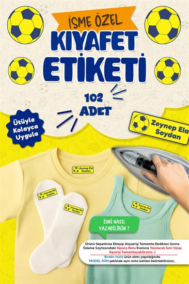 Kıyafet Etiketi - Okul Kıyafetlerine Kişiye Özel 30 Saniyede Kolay Uygulama Yıkanabilir -Fenerbahçe