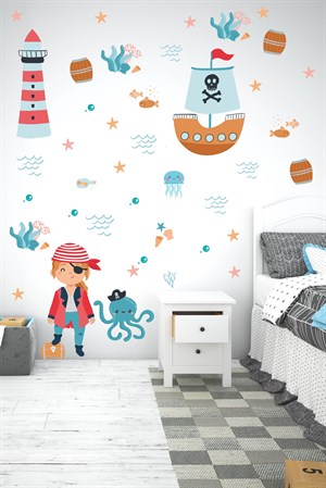 Korsan ve Deniz Figürleri Çocuk ve Bebek Odası Sticker