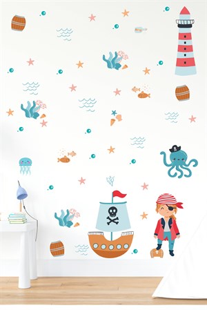 Korsan ve Deniz Figürleri Çocuk ve Bebek Odası Sticker