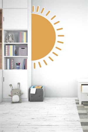 Küllü Sarı Güneş Çocuk Bebek Odası Duvar Sticker (58x100 cm)