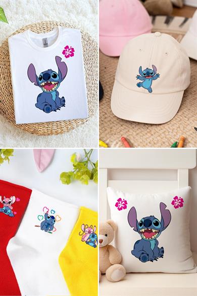 Kumaşa Baskı Yapılabilen Özel Tasarım Ütü Ile Yapışan Tekstil Dtf Baskı Görseli Stitc Temalı 