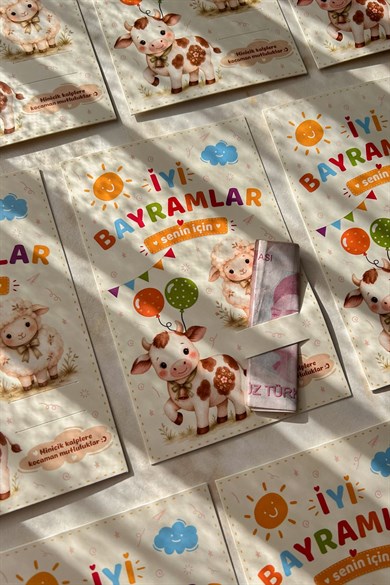 Kurban Bayramı Harçlık Kartı 10’lu Set – Çocuklar İçin Bayramlık Para ve Hediye Kartı