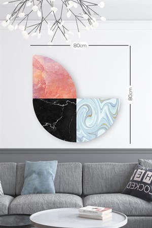 Mermer Desenli Geometrik Şekilli Duvar Sticker (80x80 cm)