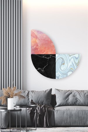 Mermer Desenli Geometrik Şekilli Duvar Sticker (80x80 cm)