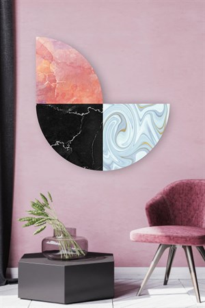 Mermer Desenli Geometrik Şekilli Duvar Sticker (80x80 cm)