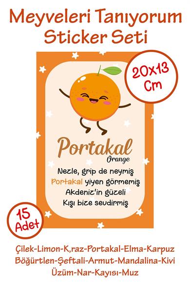 Meyveleri Öğreniyorum Çocuk Odası - Okul - Sınıf Sticker Seti