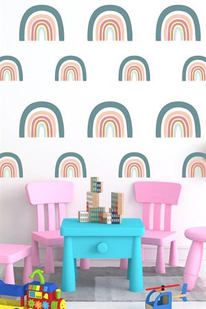 Minik Gökkuşağı Seti Çocuk Bebek Odası Duvar Sticker Seti