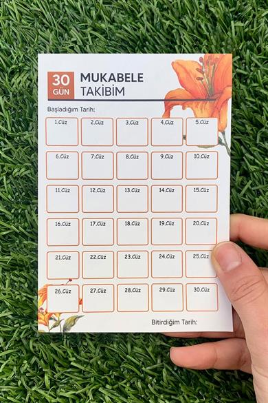 Mukabele Takip Kartı Ramazana Özel Ramazan Hediyesi Ramazan Süsü