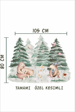 Ormandaki Sevimli Ayı Ailesi Çocuk Bebek Odası Duvar Sticker