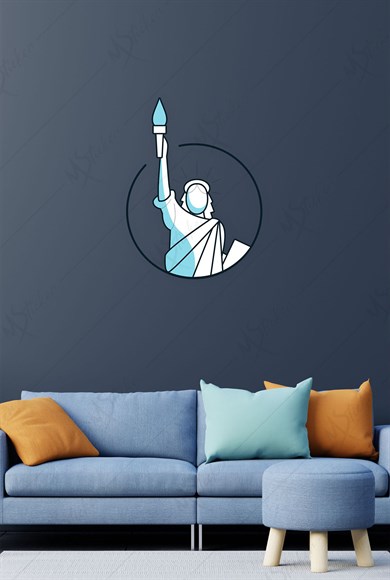 Özgürlük Anıtı Duvar Stickerı - Dekoratif Yaşam Alanı Sticker - Cam Duvar Stickerı