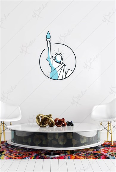 Özgürlük Anıtı Duvar Stickerı - Dekoratif Yaşam Alanı Sticker - Cam Duvar Stickerı