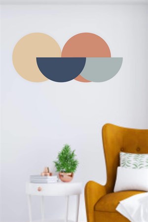 Pastel Geometrik Şekilli Duvar Sticker