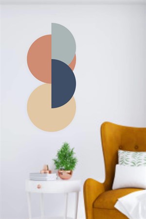 Pastel Geometrik Şekilli Duvar Sticker