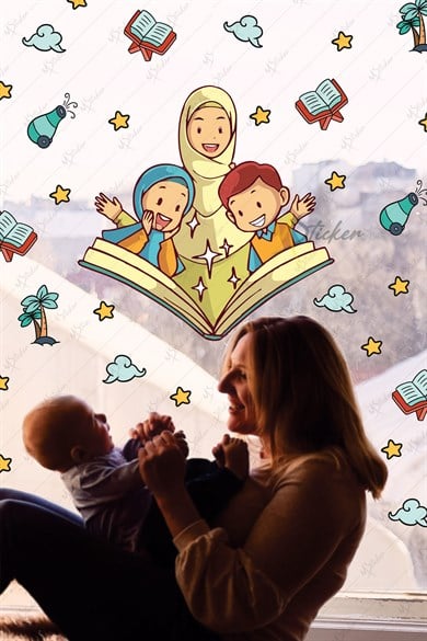 Ramazan Ayı Temalı Cam Duvar Süsleri Hoşgeldin Ramazan Sticker Seti -R6