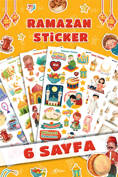 Ramazan Ayı Temalı Mini Sticker Seti, Defter Ajanda Suluk üzeri Sticker, 