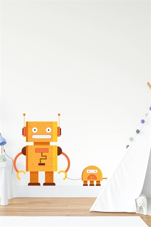 Robot Adam ve Köpeği Sticker-Çocuk Bebek Odası Sticker