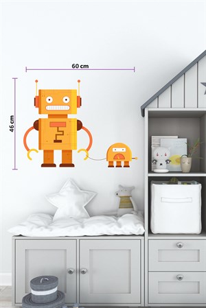 Robot Adam ve Köpeği Sticker-Çocuk Bebek Odası Sticker