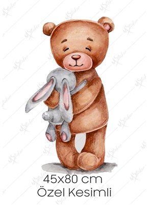 Sevimli Ayıcık ve Tavşan Çocuk Bebek Odası Duvar Sticker