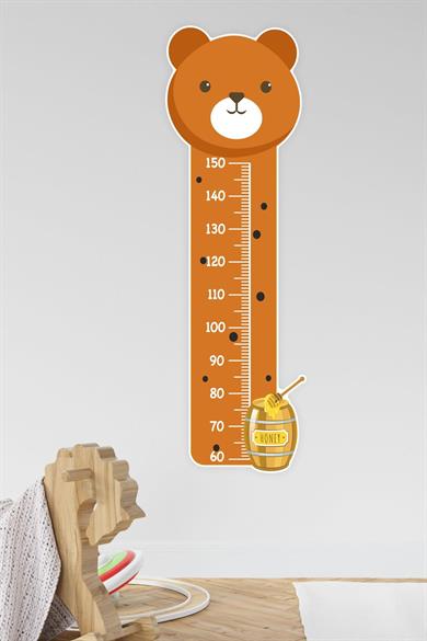 Sevimli Ayıcıklı Çocuk Bebek Odası Boy Cetveli Sticker(42x135cm)