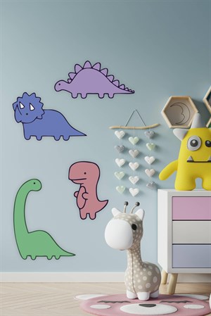 Sevimli Dinazorlar Srticker Seti-Çocuk Bebek Odası Sticker Seti