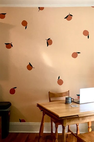 Sevimli Portakallar Duvar Dekorasyon Sticker Seti