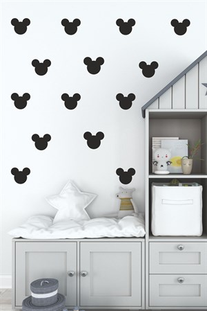 Siyah Mickey Çocuk Odası Duvar Sticker