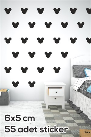 Siyah Mickey Çocuk Odası Duvar Sticker