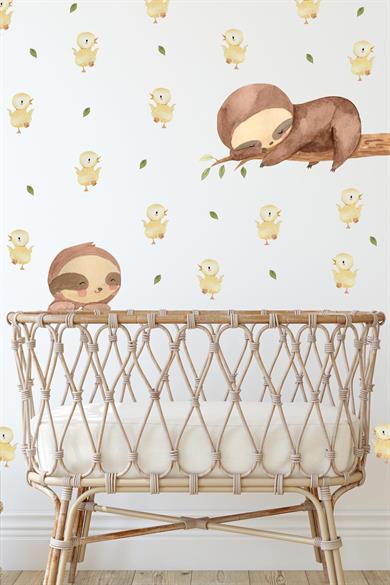 Tembel Hayvan ve Arkadaşı Çocuk Bebek Odası Sticker Seti