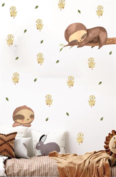 Tembel Hayvan ve Arkadaşı Çocuk Bebek Odası Sticker Seti
