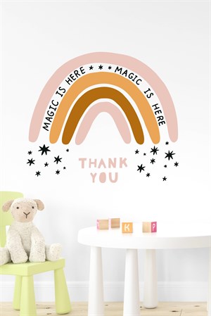 Thank You Gökkuşağı Çocuk Bebek Odası Duvar Sticker Seti