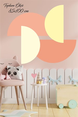 Turuncu Tonlarda Yarım Daireler Çocuk Bebek Odası Sticker Seti (8