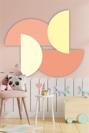 Turuncu Tonlarda Yarım Daireler Çocuk Bebek Odası Sticker Seti (8