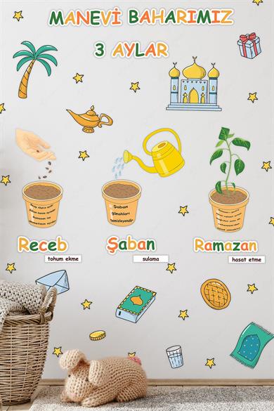 Üç Aylar Rahmet Mevsimi Özel Sticker Seti Recep Şaban Ramazan Sticker Seti - Ramazan Temalı 3 Aylar