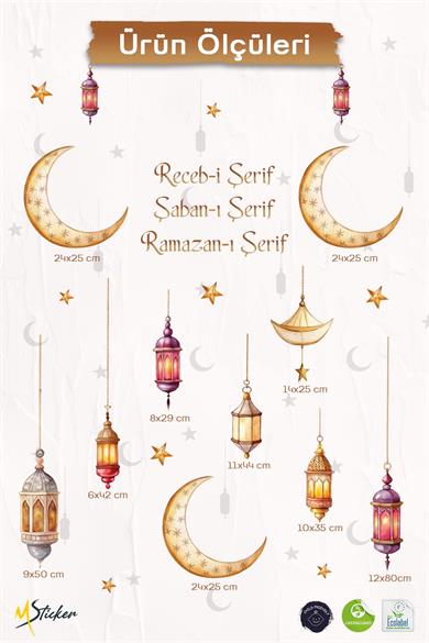 Üç Aylar Temalı Sticker Seti, Ramazan Sticker 3 Aylar Eğitici ve Eğlenceli Ramazan Sticker