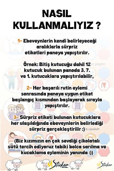 Uyku Rutini Kazandırma Panosu, Çocuklar İçin Yatma Çizelgesi, Yatmadan Önce Yapılacaklar