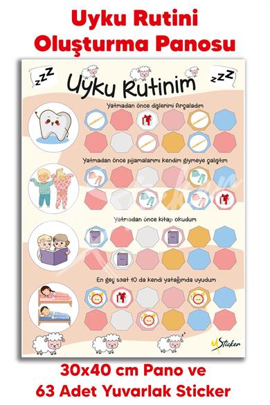 Uyku Rutini Kazandırma Panosu, Çocuklar İçin Yatma Çizelgesi, Yatmadan Önce Yapılacaklar