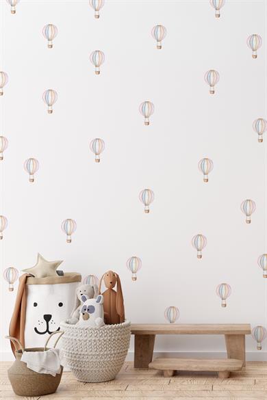 Watercolor Balonlar Sticker Seti Özel Kesimli Mat Yüzeyli Çocuk Bebek Odası Sticker Seti 44 Parça