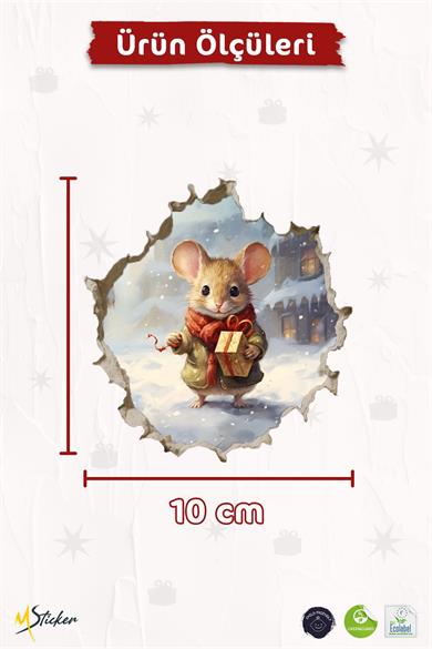 Yeni Yıl Temalı Mini Sticker Priz Sticker Yılbaşı Yeni Yıl Mini Boy Sticker