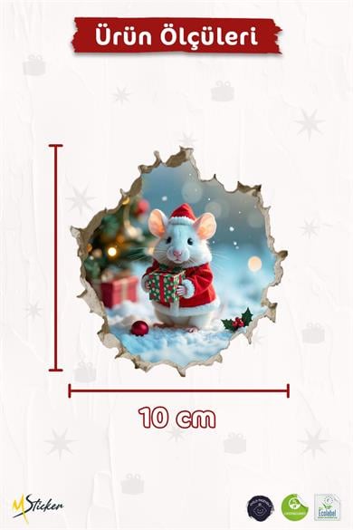 Yeni Yıl Temalı Mini Sticker Priz Sticker Yılbaşı Yeni Yıl Mini Boy Sticker