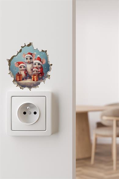 Yeni Yıl Temalı Mini Sticker Priz Sticker Yılbaşı Yeni Yıl Mini Boy Sticker