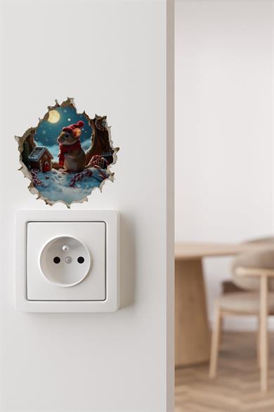 Yeni Yıl Temalı Mini Sticker Priz Sticker Yılbaşı Yeni Yıl Mini Boy Sticker