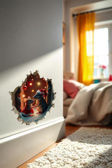 Yeni Yıl Temalı Mini Sticker Priz Sticker Yılbaşı Yeni Yıl Mini Boy Sticker