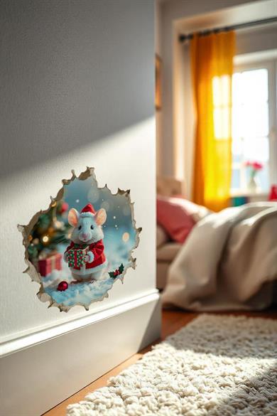 Yeni Yıl Temalı Mini Sticker Priz Sticker Yılbaşı Yeni Yıl Mini Boy Sticker