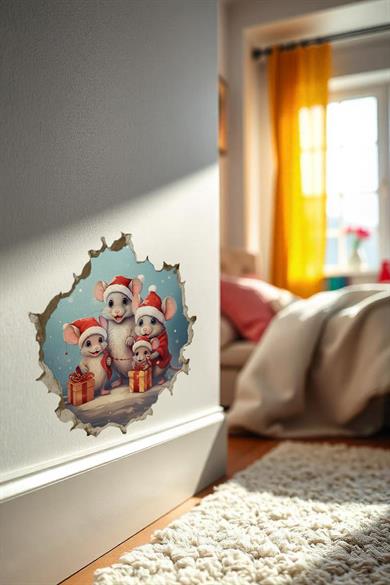 Yeni Yıl Temalı Mini Sticker Priz Sticker Yılbaşı Yeni Yıl Mini Boy Sticker