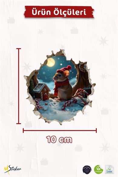 Yeni Yıl Temalı Mini Sticker Priz Sticker Yılbaşı Yeni Yıl Mini Boy Sticker